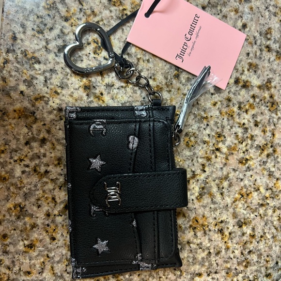 Juicy Couture Accessories - Juicy Couture Black Card Holder with Silver Stars